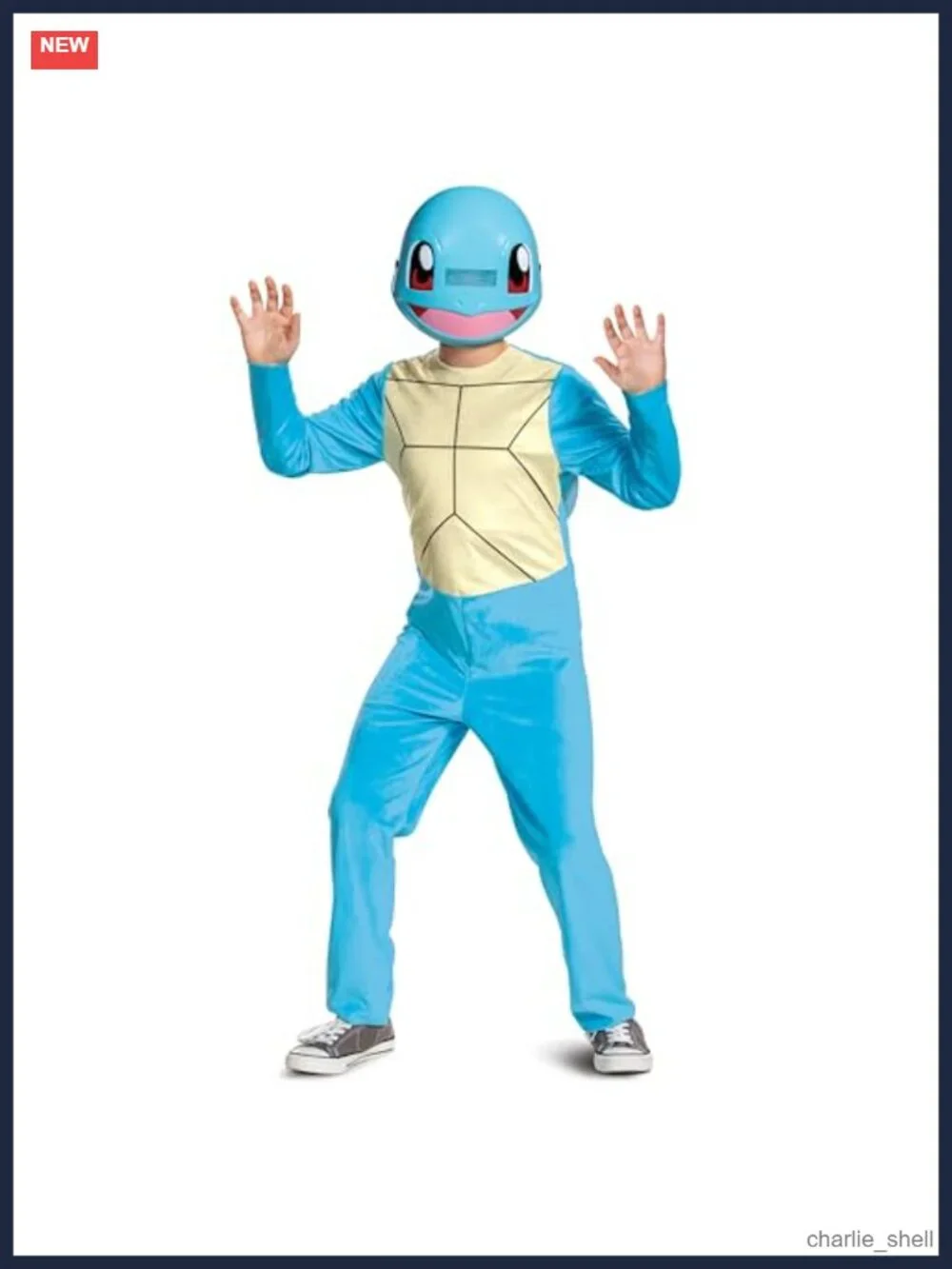 Kids Squirtle Pokemon Costume Jumpsuit & Mask Set | Boys Halloween Outfit